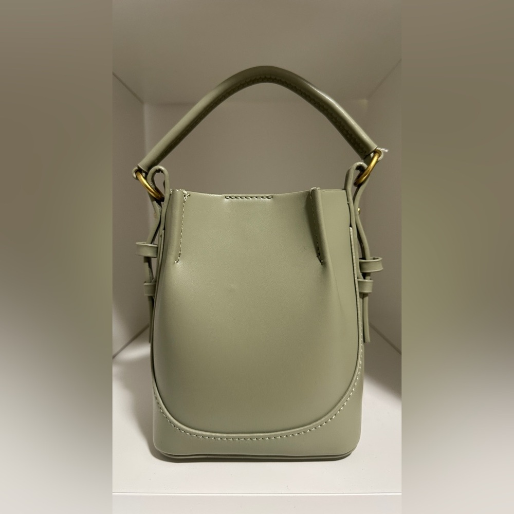 Zara Olive Mini Bucket Bag